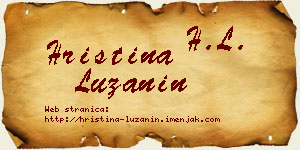 Hristina Lužanin vizit kartica